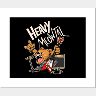 Heavy Meowtal Black Posters and Art